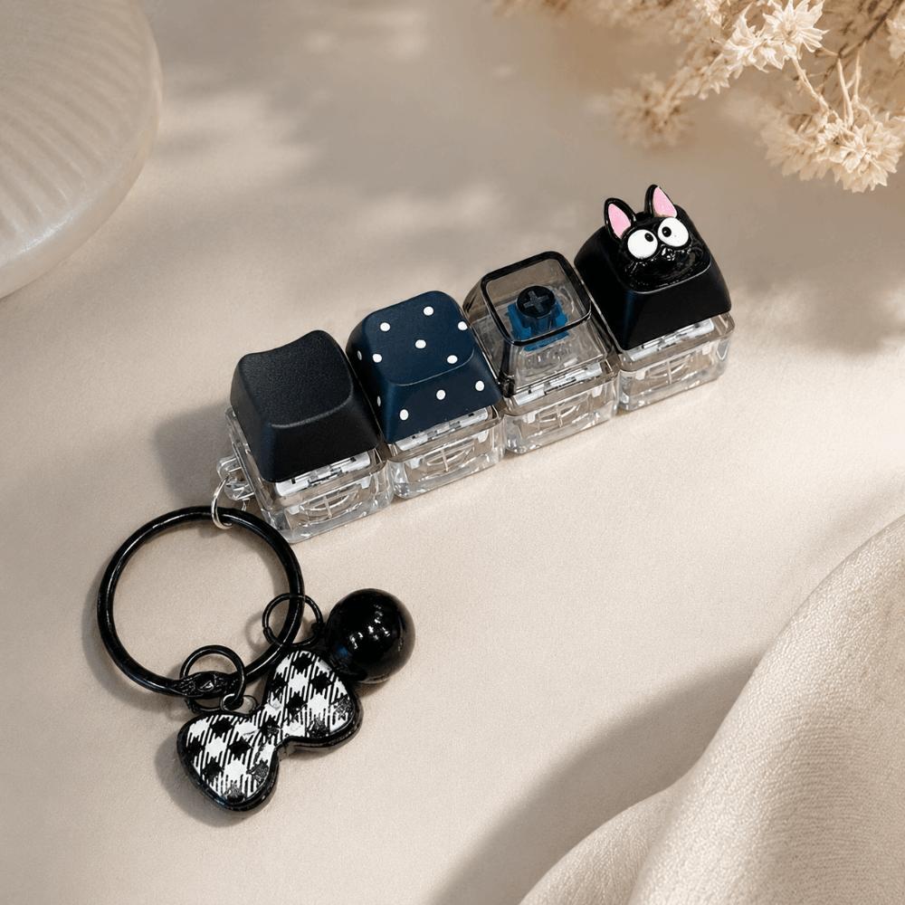 4-Key Mini Keyboard Fidget Toy Creative Keyboard Key Cap Pendant  Backpack Pendant
