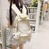 Schoolbag New Korean Version Small Fresh Solid Color Large Capacity Backpack Versatile Commuter Student Schoolbag Multi-functional Travel Backpack