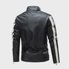 Pánská módní patchworková kožená bunda na motorku, velká velikost