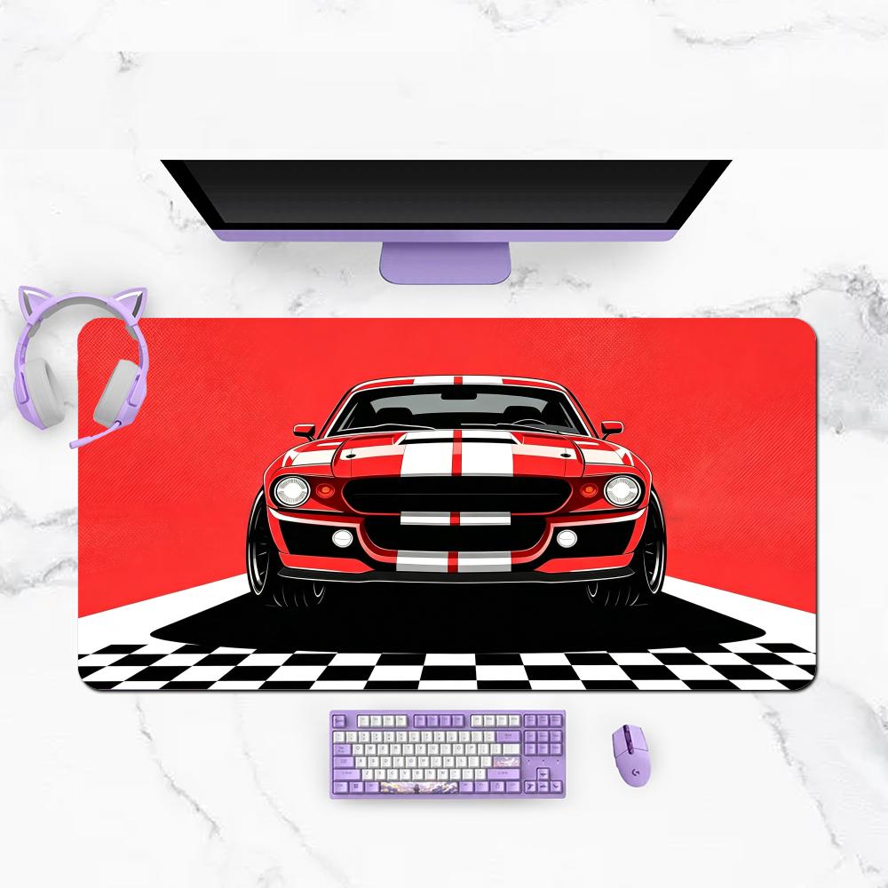 Sports Car Racing Track Red Striped Design Esports Gaming Mouse Pad Natural Rubber Nonslip Large Size For Laptop Gaming Work
