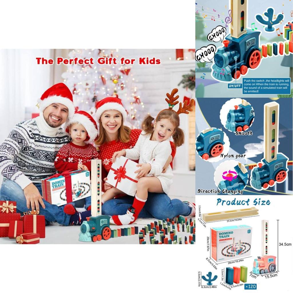 Multicolored Domino Train Set With Sound For Kids Educational Building Toys