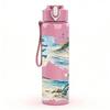 1PC Ocean Wave Sea Bird Beach Art Print 750ml Color Plastic Sports Water Bottle Leakproof Flip Straw Lid Suitable for Sports Office Home Use