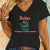 Funny Dog Mom Retro Vintage Shirt Relax Nothing Is Under Control T Shirts Letter Print Dog Lover Gift Fashion Womens Clothing