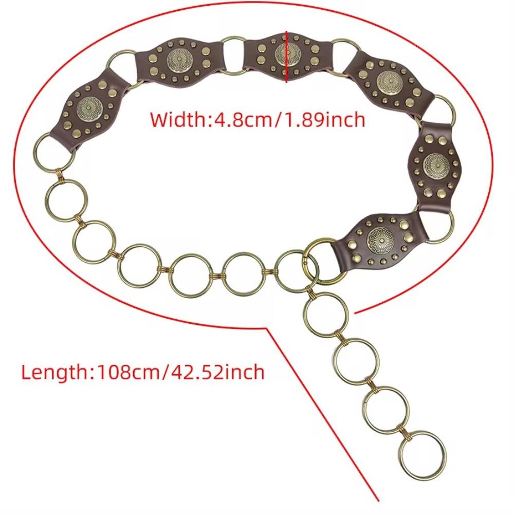 Luxury Design Punk Waistband Trendy Waist Strap Women Rivet Leather Belt