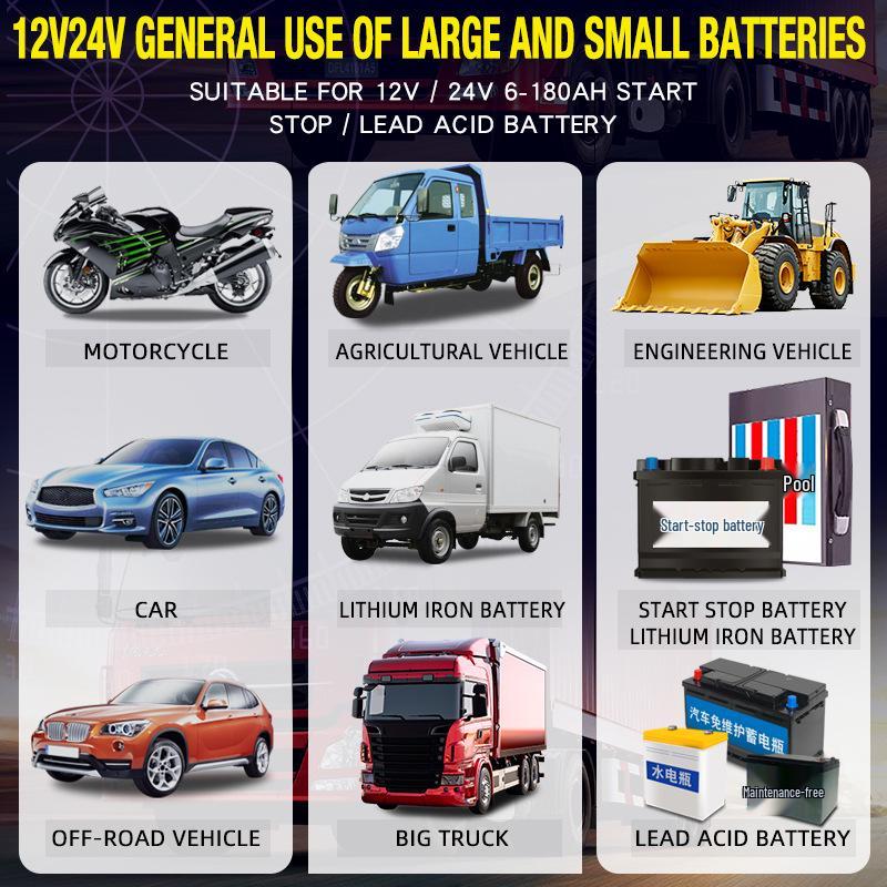 E-FAST 10A 7-stufiges 12V/24V Universelles Auto- & Motorrad-Batterieladegerät für Lithium- & Blei-Säure-Batterien