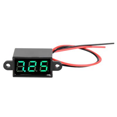 Digitales Voltmeter 0,28 Zoll Zweiadrig DC 3,030V LED-Anzeige Spannungsmesser Wasserdicht (Grün)