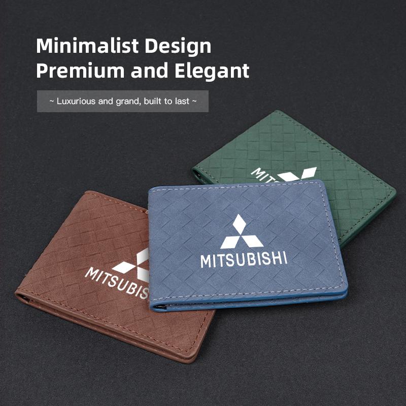 Keychain Car Driver License Leather Bag Auto Driving Documents Wallet For Mitsubishi Eclipse Lancer Pajero ASX Colt I200 Space