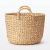 MUJI Small Round Basket with Handles, Diameter 37cm X Height 26cm, Water Hyacinth, 12057925, Basket