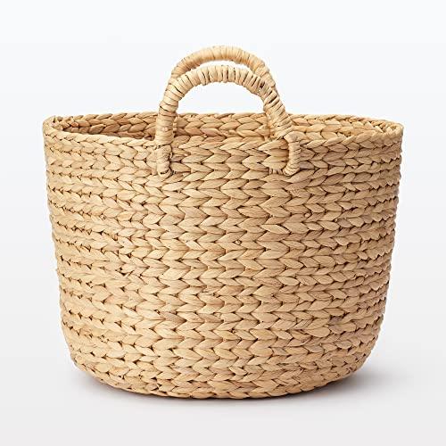 MUJI Small Round Basket with Handles, Diameter 37cm X Height 26cm, Water Hyacinth, 12057925, Basket
