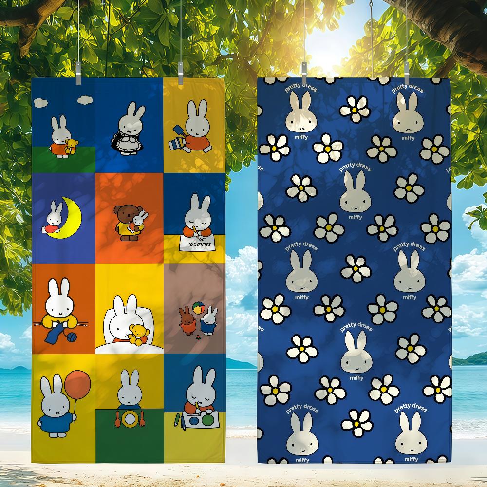 Cartoon Miffy Towel Quick Drying Beach Towels Are Suitable For Swimming Pools Camping Yoga And The Gym