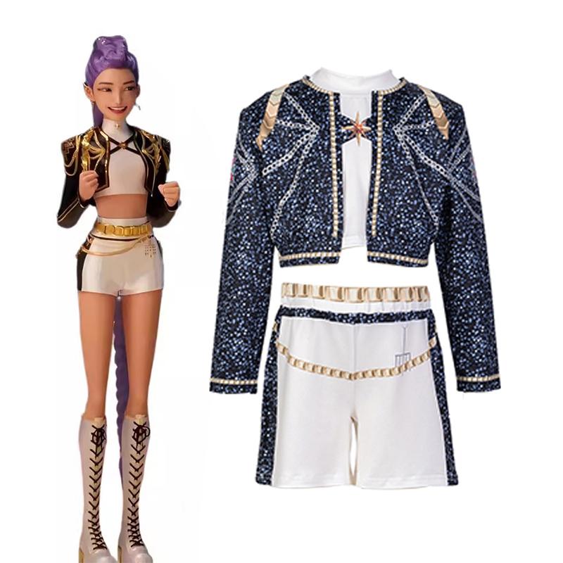 K Pop Sängerin Huntri/x Cosplay Kostüm für Mädchen Rumi Mira Zoey Cosplay Outfits Rollenspiel Halloween Anzug Performance Uniform
