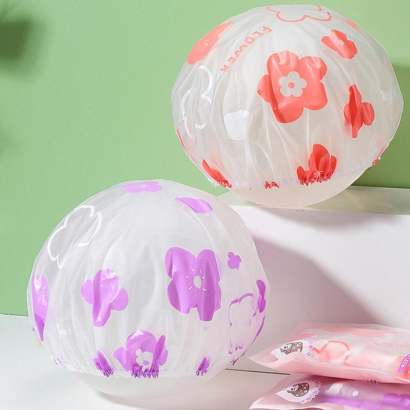 Reusable Shower Cap With Elastic Band Waterproof Thicken Bathing Hat For Women Perfect For Hair Salon And Home Use