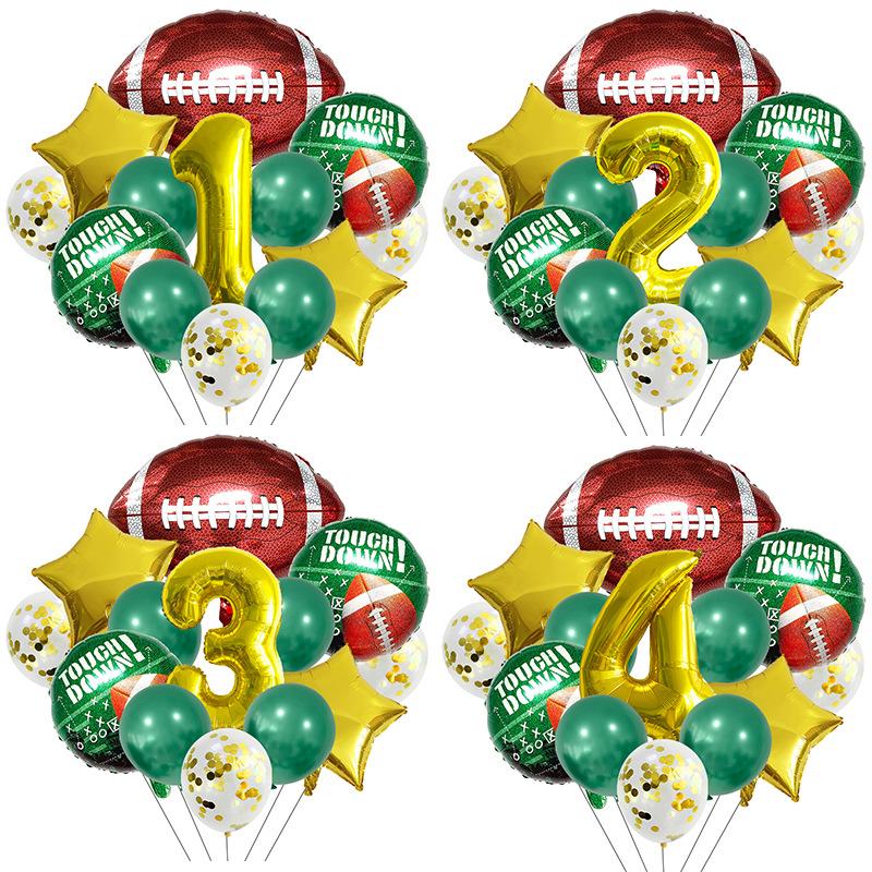 American Football Latex Aluminum Film Balloon Photo Props Football Super Bowl 32 Inch Numbers