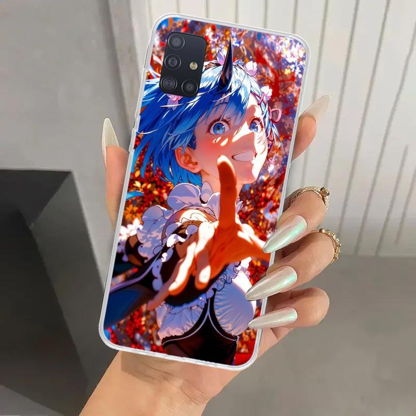 R-Rem Re Zero Anime Phone Case for Samsung Galaxy A52 A42 A32 A22 A12 A02S A72 A51 A50S A41 A31 A21S A71 A40 A30S A20S A10S A20E