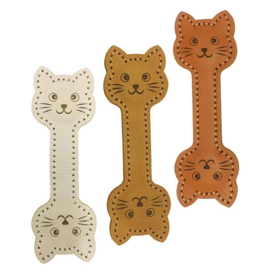 3 Pcs Magnetic Faux Leather Bookmark Cute Cat Face/Paw Shape Strong Magnet Page Clips Reading Accessory for Book Lovers Teachers Students Reader