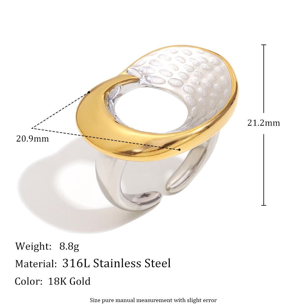 

MamacitaSlay 316L Stainless Steel Two Tone Scale Pattern Hollow Ring Party Creative Jewelry Women s Charm Ring High Quality Gift 7