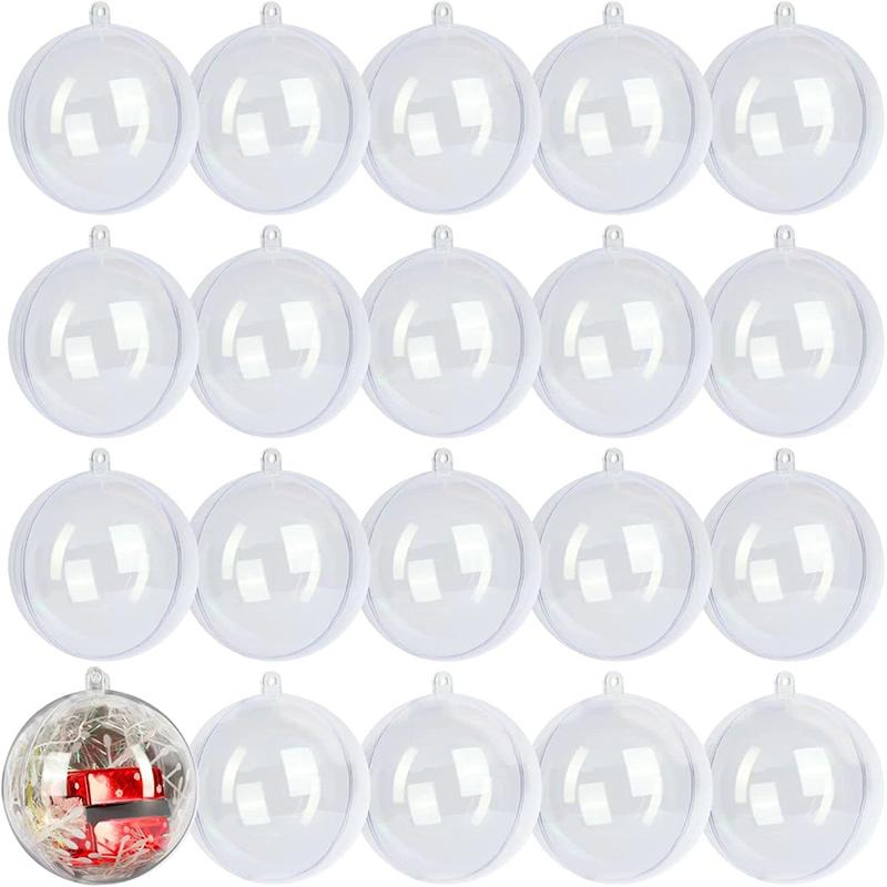 1Pcs Transparent Plastic Padded Decorative Ball for Christmas Tree Hanging Oranments Home Party Wedding Decor Suppies Navidad