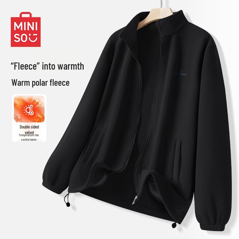 

MINISO Men s Fleece Stand-Collar Jacket M