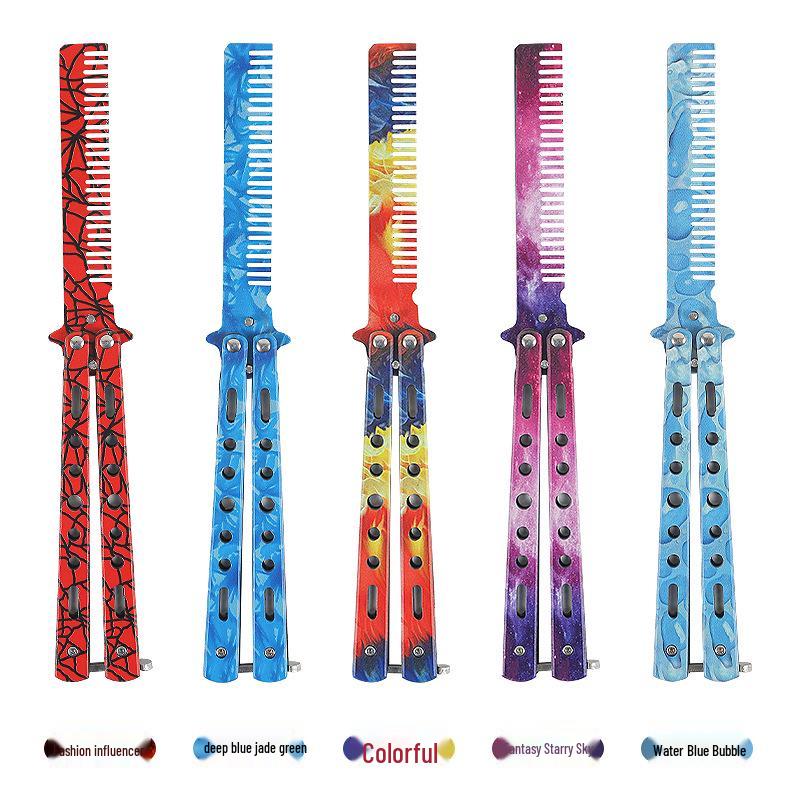 3D Folding Unsharpened Butterfly Practice Comb for Outdoor Training