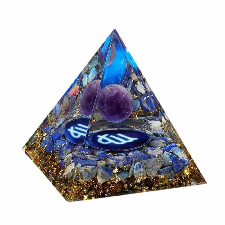 12 Zodiacs Orgone Crystal Pyramid,Amethysts Obsidians Healings Crystals Pyramid Constellations Pyramid for Money Health