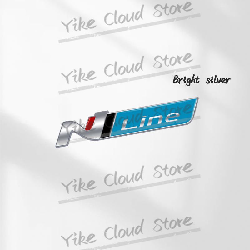 HWCB2 N Line Decoration Emblem Car Styling 3D Sticker Metal Front Hood Grille Badge For Hyundai Kona Tucson Sonata Elantra Veloster