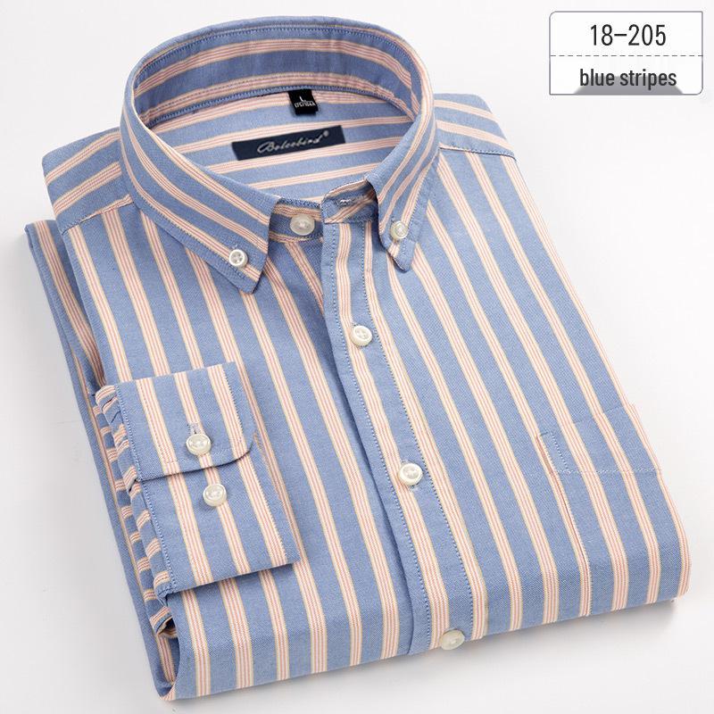 Men's Slim Fit Striped Oxford Cotton Shirt - Autumn Collection