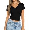 Women's V-Neck Milk Silk Slim Fit Blouse - Color Casual Top