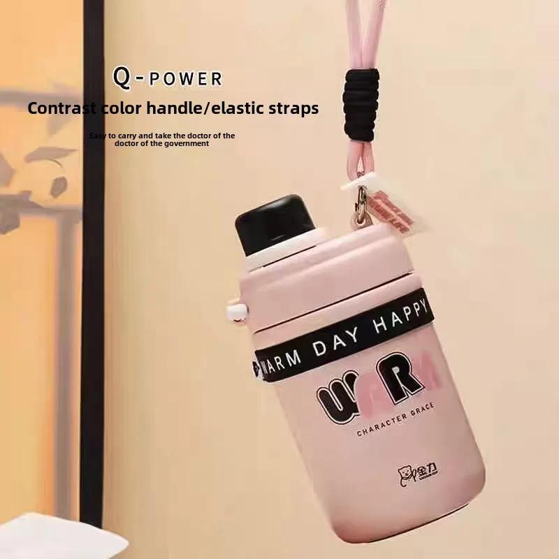 420ML Ins Unique Thermos Cup Cute Mug Good-looking Water Cup Anime Cartoon Stainless Steel TInsulated Water Bottle Kid