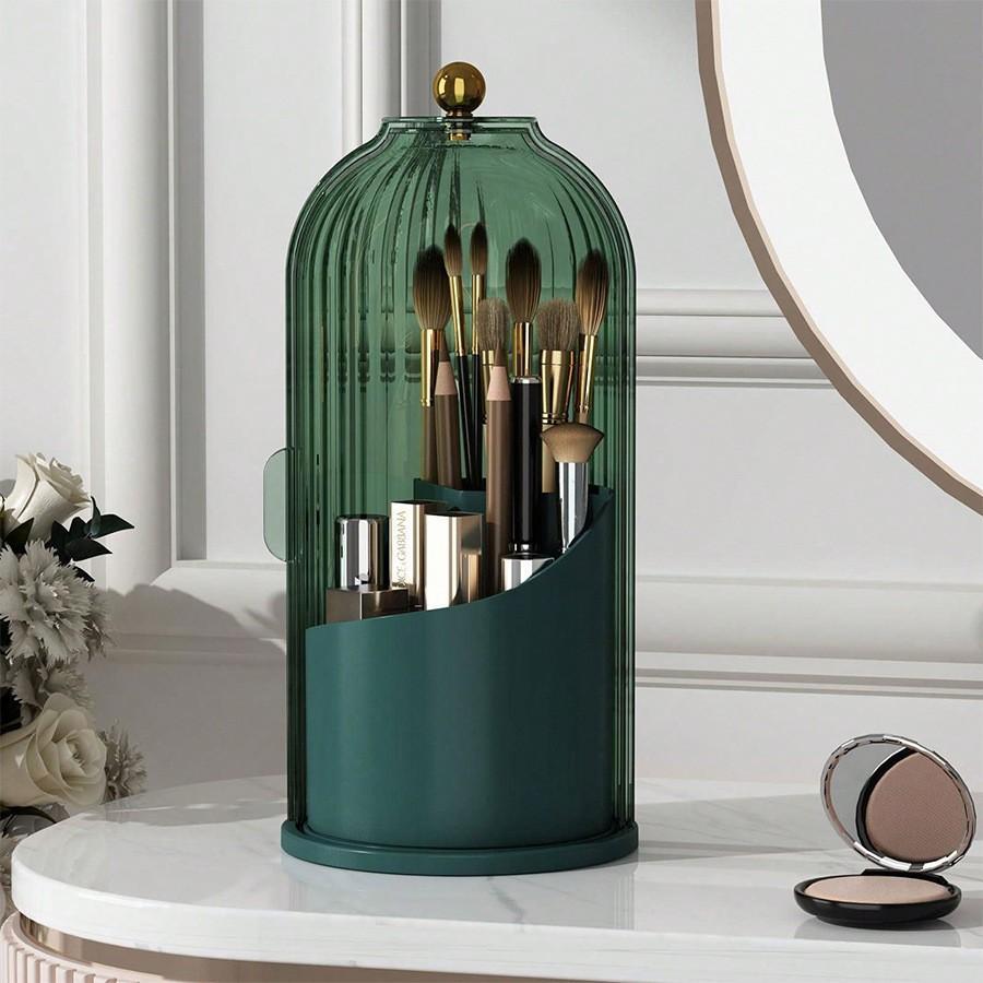 360° Rotating Lipstick Makeup Brush Holder With Lid Luxury Cosmetic Lipstick Eyebrow Pencil Holder Eye Shadow Storage Box