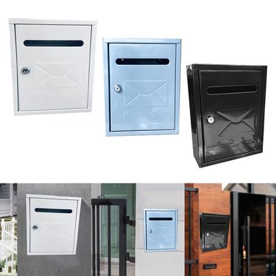 Lockable Wall Mounted Mailbox, Outdoor Mailbox 21.7x30x7cm, Sturdy and