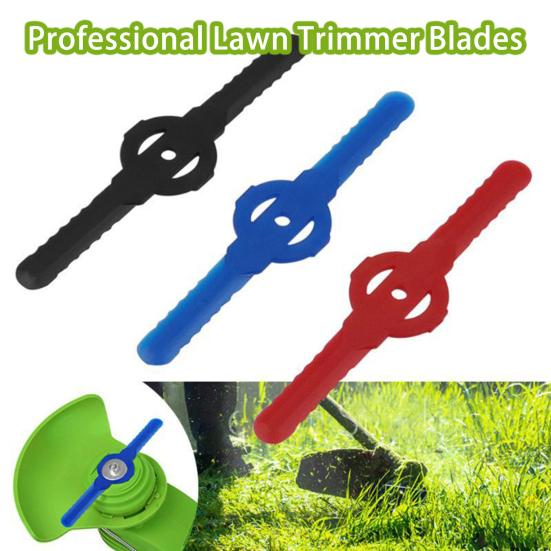 10 Pcs Grass Trimmer Blades Sharp Spinning Anti-deformed Labor Saving Thick Replacement Plastic Fast Cutting Grass Cutter Blades Strimmer Tools