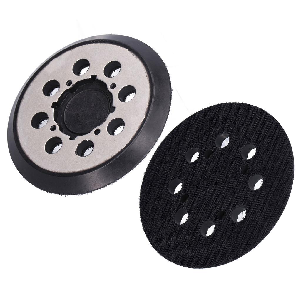 5in Polierstützteller 8-Loch Schwarz Aluminiumlegierung für Elektro-Exzenterschleifer Finishing Polieren