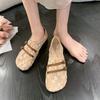 Woman Footwear Flat Slip on Hollow Mesh Breathable Shoes for Women Offers Korean Aesthetic High Quality Deals Cotton Original 39