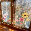 Static Window Clings Sticker Floral Raindrop Design For Home Office Decor Removable Privacy Glass Decal Easy Apply  Reusable