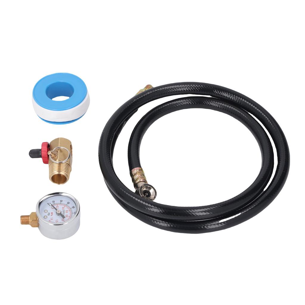 Air Tank Repair Kit 0-200 PSI Pressure Meter Brass Manifold Air Tank Hose Assembly Kit