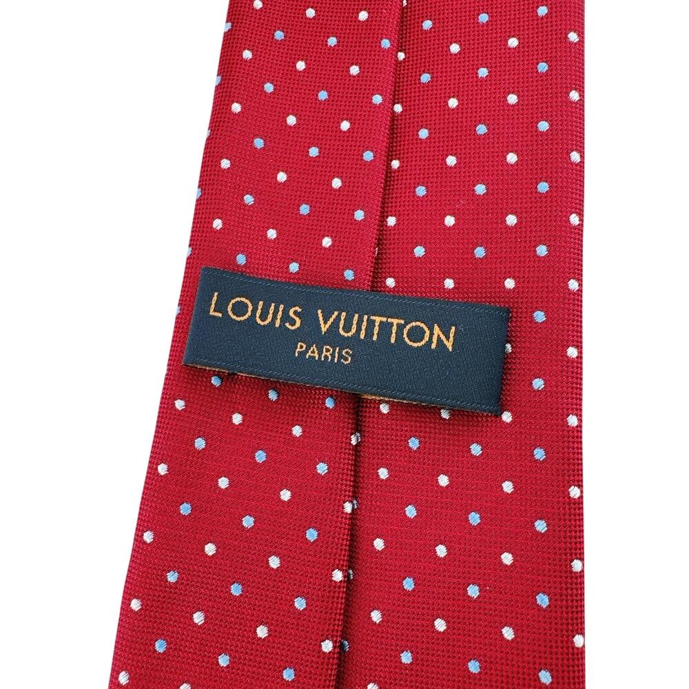 LOUIS VUITTON M78034 Dot Pattern Monogram silk tie Red series silk Used