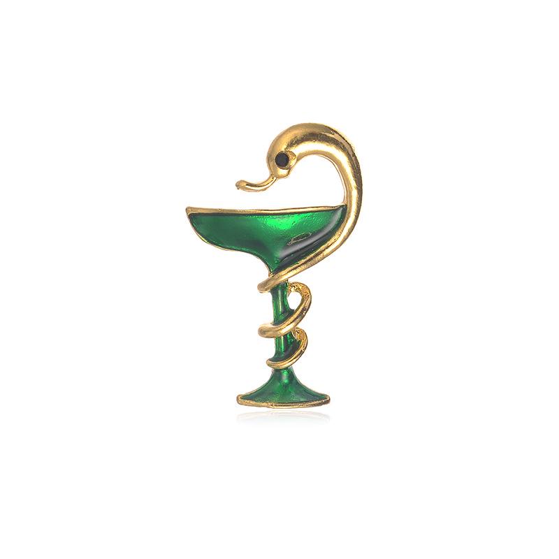 European  American Fashion Snake Brooch - Wine Glass Design