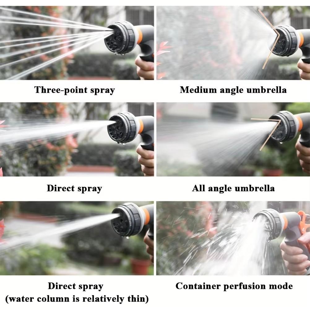 Hose Sprinkle Nozzle For Garden Washing Car 8 Spray Modes Lawn Spray Watering Multifunction High Pressure Water Tool