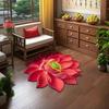Lotus Flower Shaped Rug 3D Visual Effect Lotus Carpet Absorbent Area Rug with Non-Slip