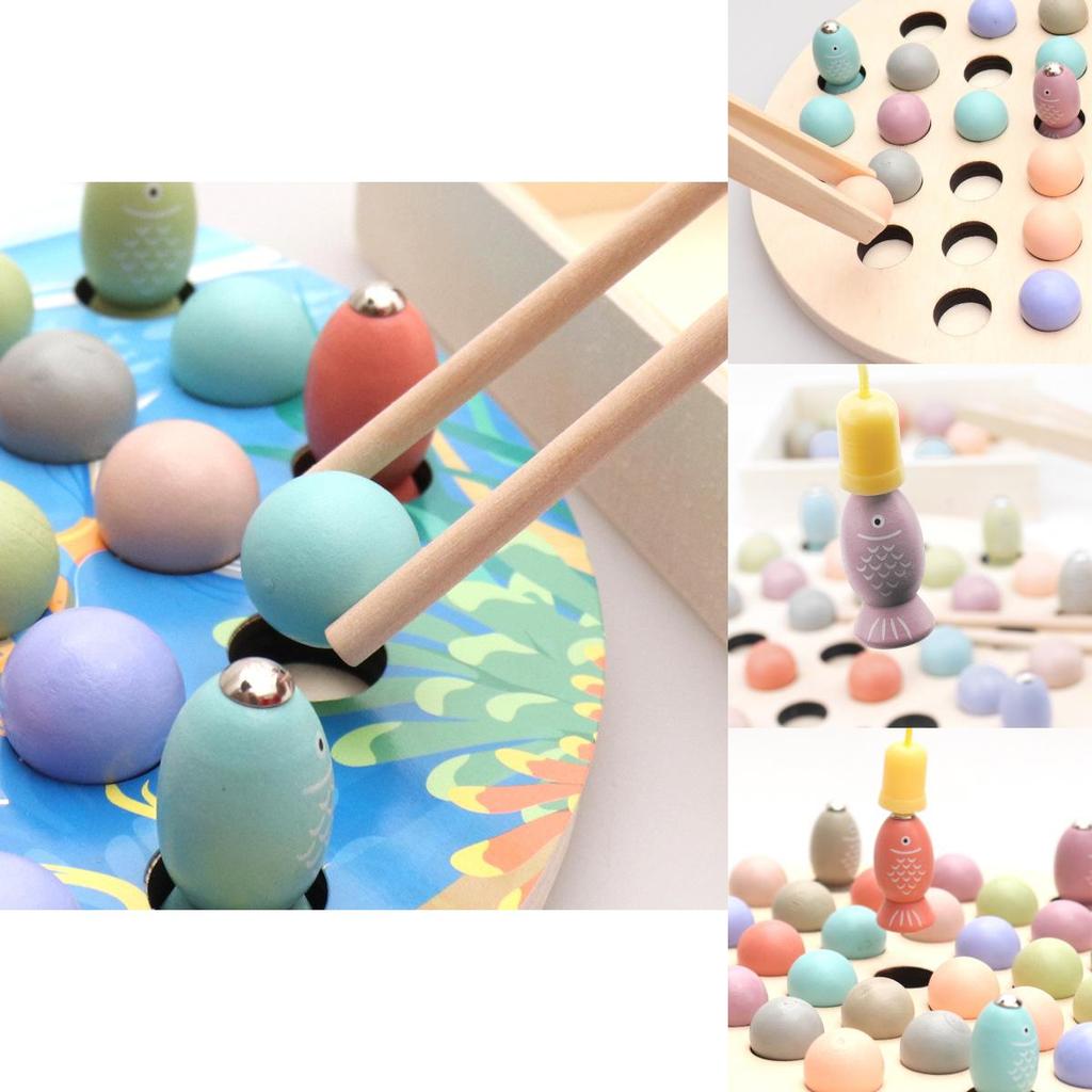 Magnetic Fishing Game For Children 3 To 6 Years Old Wooden Focus Practice Educational Toy