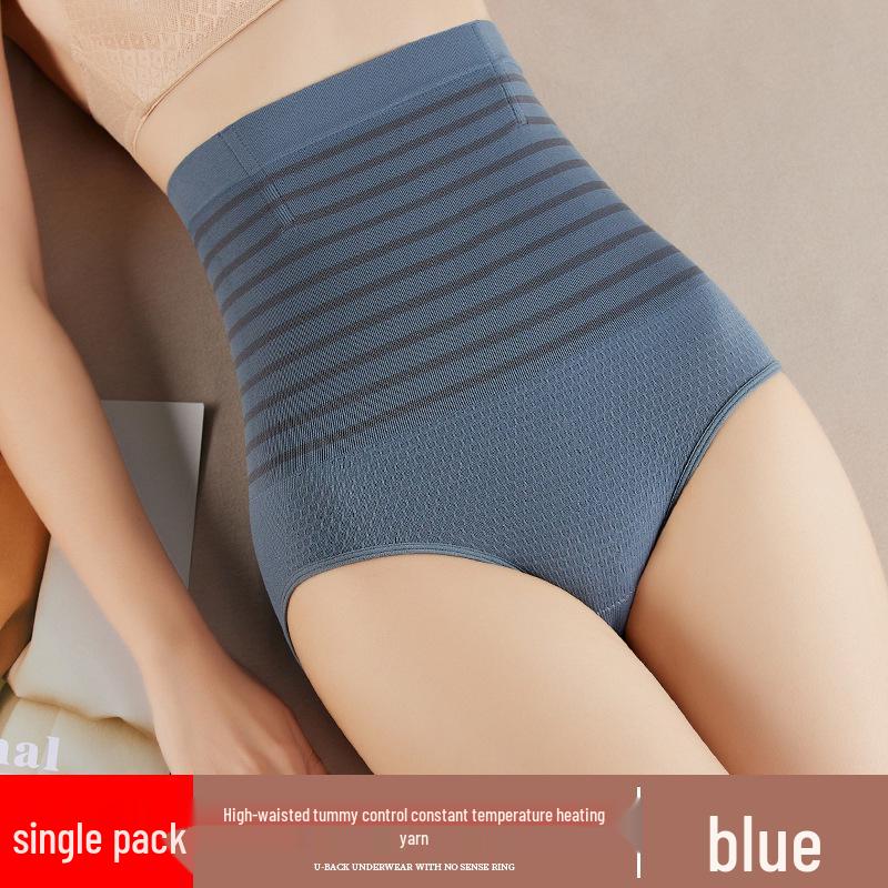 

High-Waist Tummy Control Postpartum Shaping Panties - Seamless Hip Lift Briefs for Women L синий