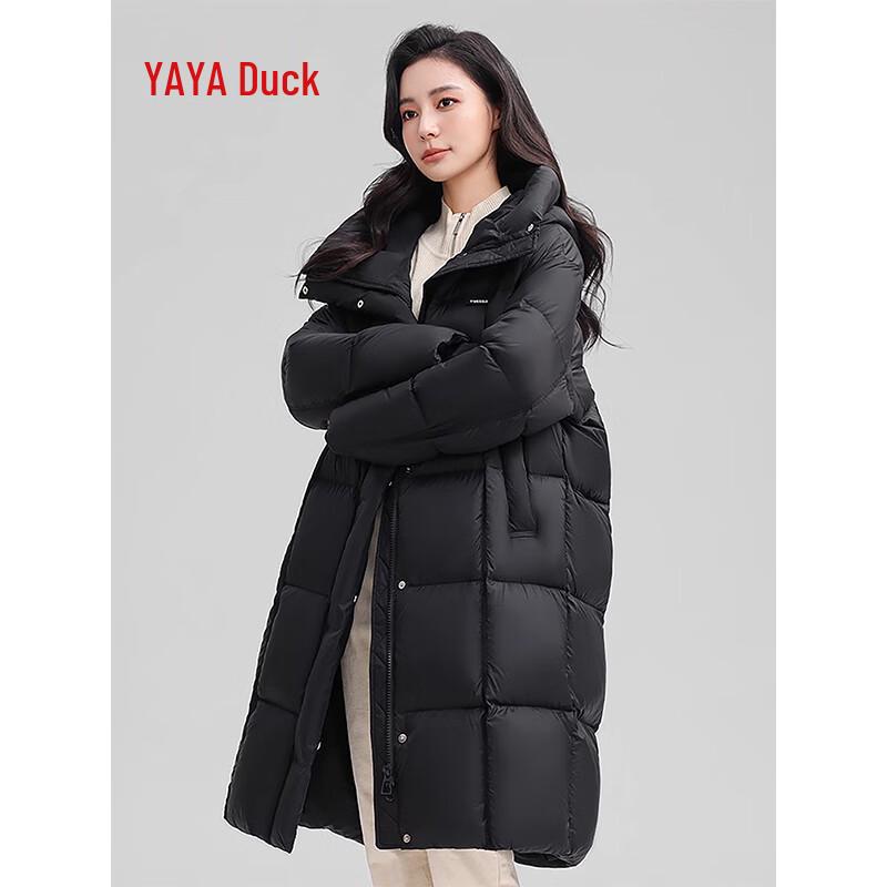 YAYA Women's 2025 Long Hooded Thickened Down Parka