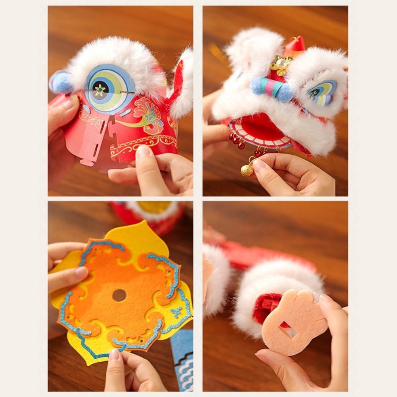 Chinese New Year Craft Kits Lions Dance Themed Lanterns Easy Assembly Holiday Classroom Activity Supplies