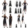 Womens Dark Vampire Costume With Polyester Material And Lace Accents For Cosplay And Events