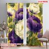 2pcs,2D Plane Printing Popular Curtain Panels Vibrant Floral Blooms Polyester Fabric (without Rod) Art Deco Festive Ldeal for