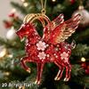Ornament Agățat Capră Strălucitoare Model Plat Acrilic 2D Pandantiv Animal Farmec Oglindă Retrovizoare Mașină Ornament Brad de Crăciun