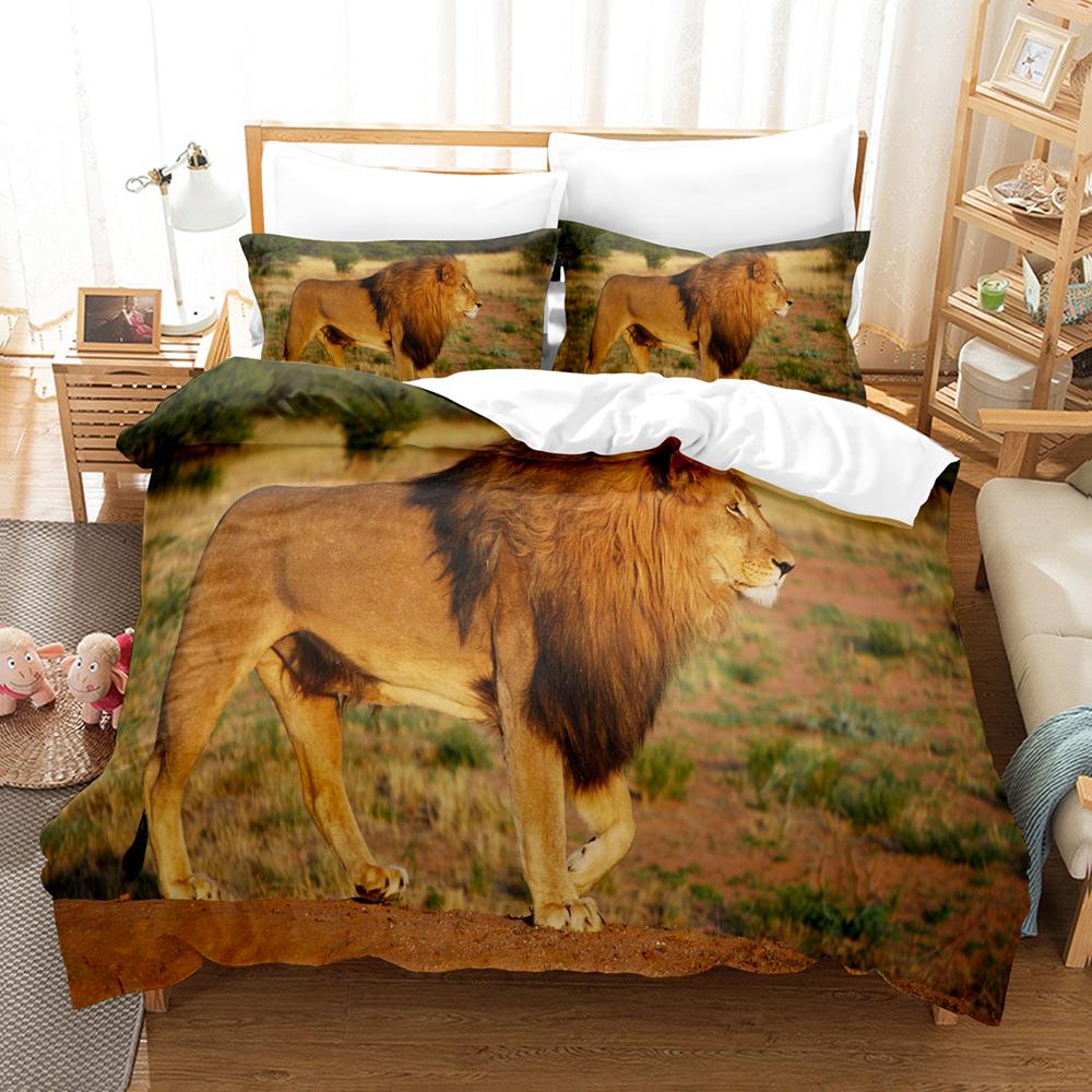 Lejon Tiger Sängkläder Set Vuxna 3D Påslakan Set Barn, twin Full Queen King Sovrumsset Hemtextil Housse De Couette 210x210