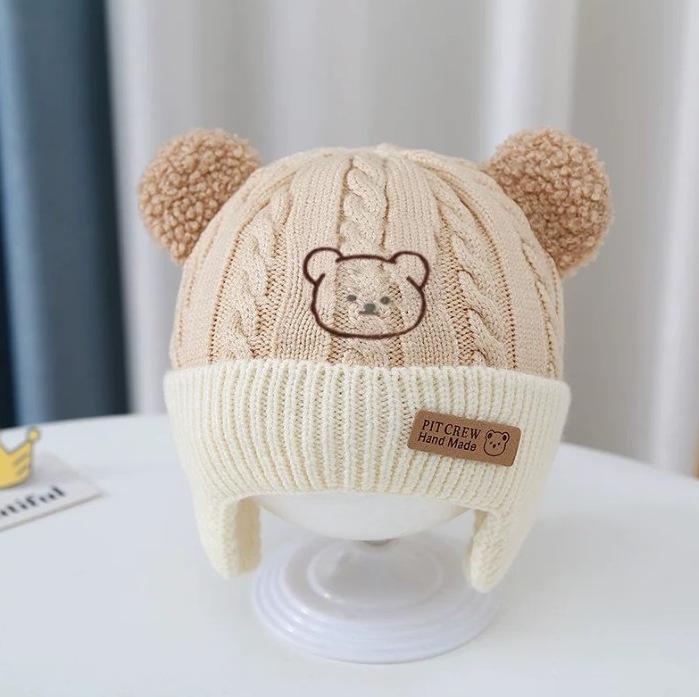 

Baby Wool Hat - Autumn/Winter Warm Ear Protection, Cute Knitted for Boys & Girls