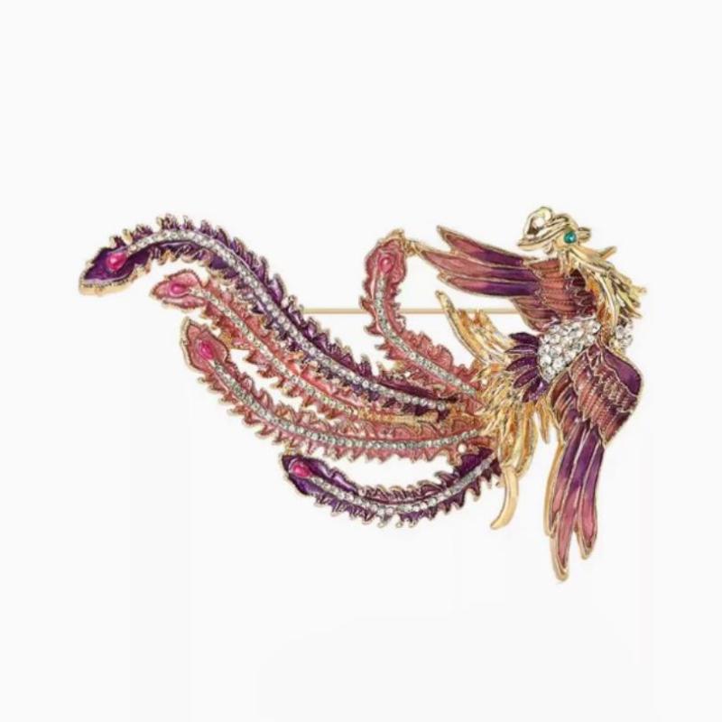 Phoenix Brooches Unisex Enamel Animal Bird Category Pin Women Coat Accessories Gifts