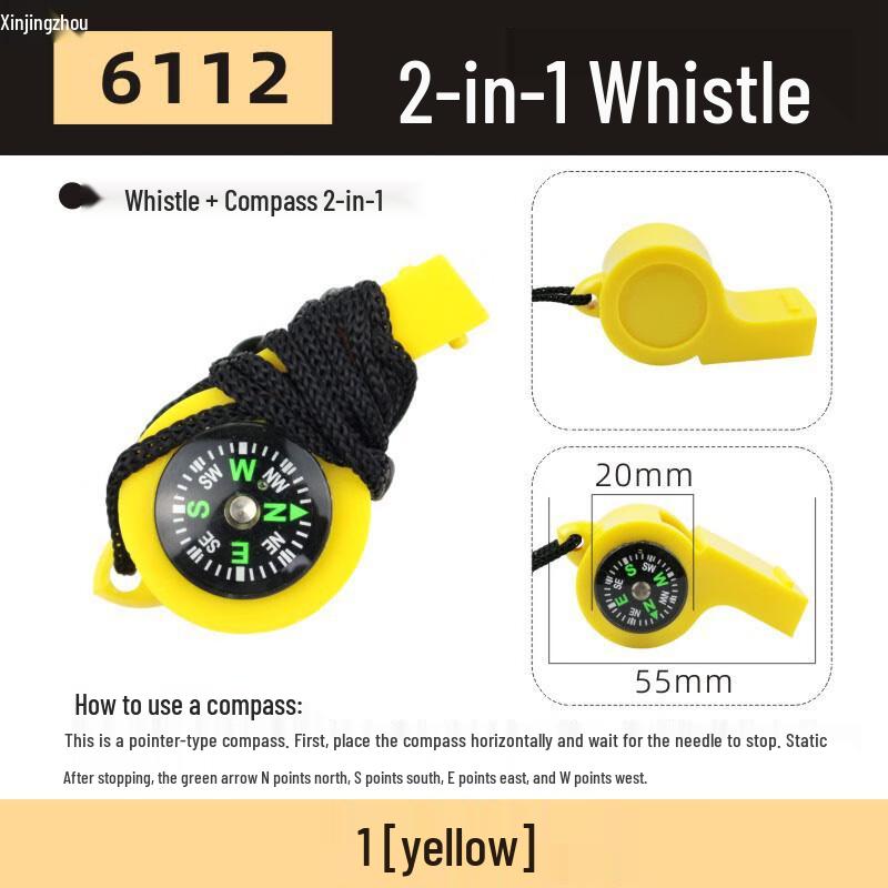 Xin Jing Zhou Outdoor Survival Whistle with LED, Thermometer & Compass